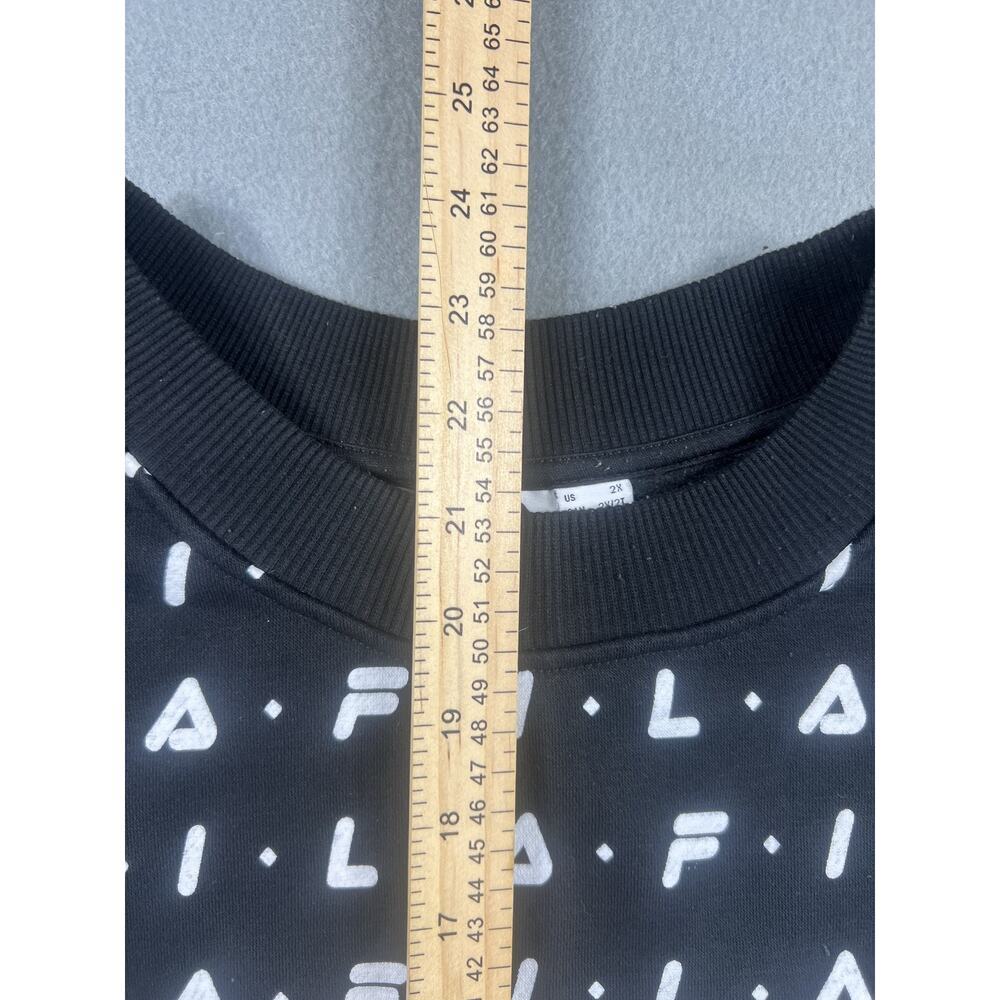 Fila Women's 2XL Black Cropped Sweatshirt with Logo Print Streetwear - Picture 6 of 7